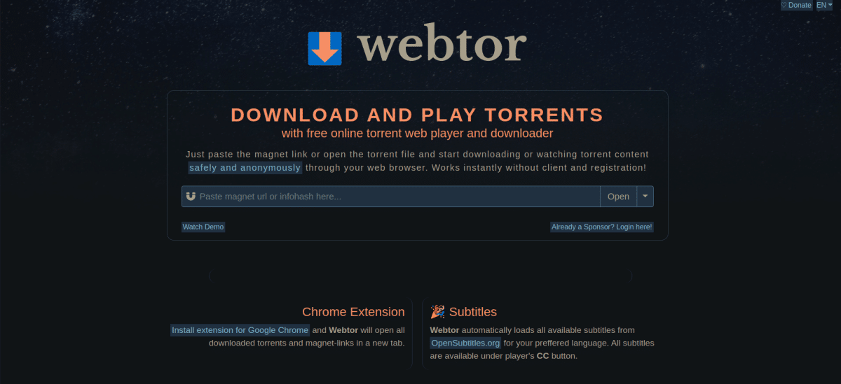 webtor.io, servicio para descargar torrents con el navegador que funciona | Linux Adictos