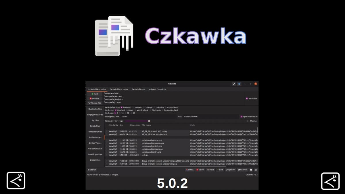 Czkawka 5.0.2: App para eliminar archivos con una nueva versión | Desde Linux