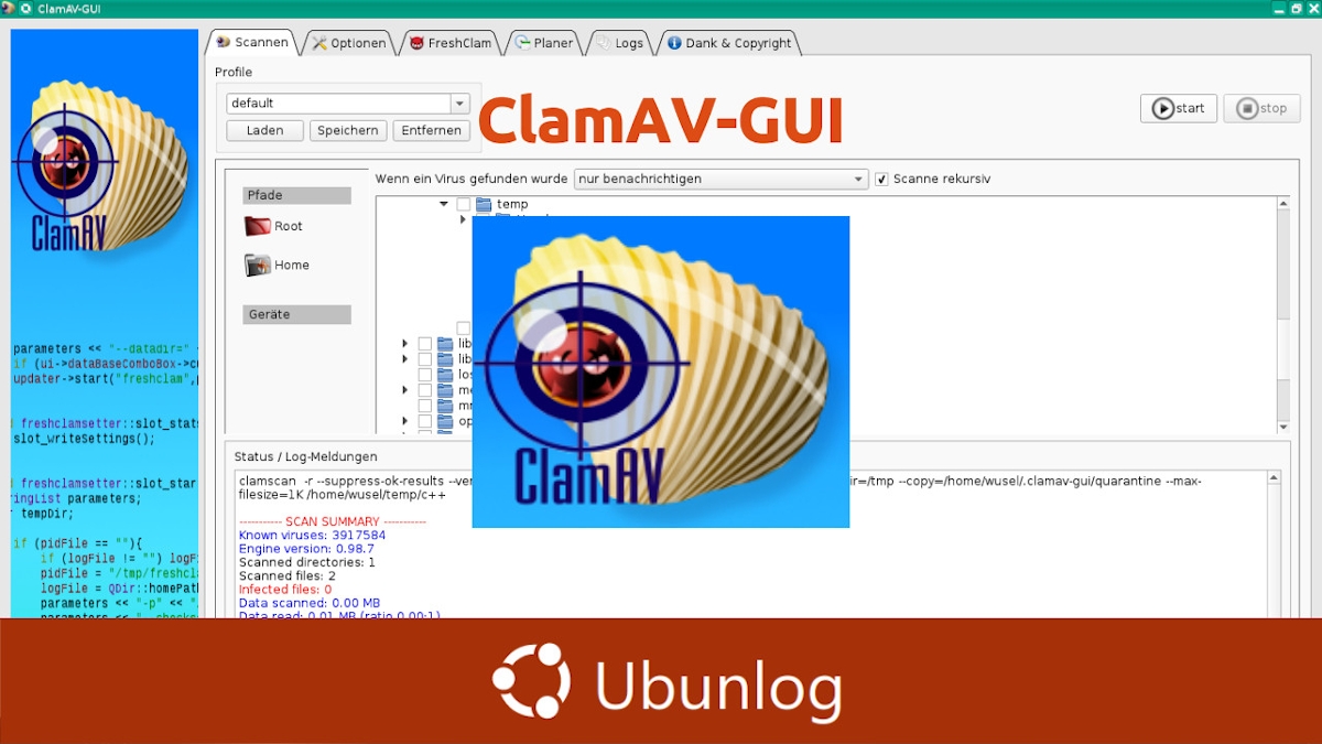 ClamAV-GUI: Una útil interfase gráfica para el antivirus ClamAV | Ubunlog